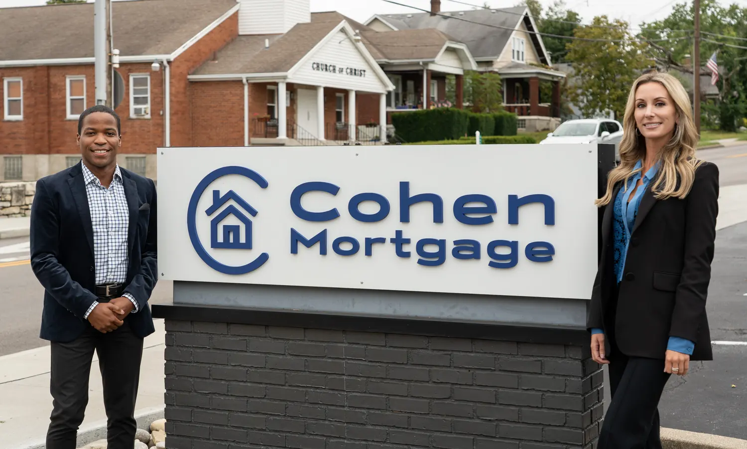 Cohen Mortgage sign outside the office at 4680 Cooper Rd. #B, Cincinnati, OH
